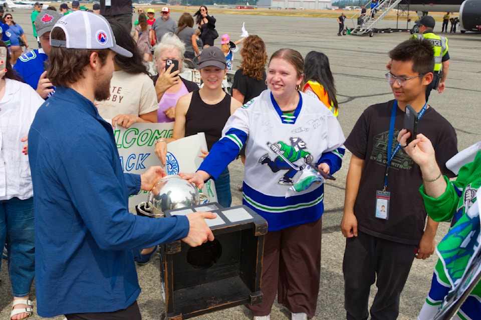 Fans greeted the Abbotsford Canucks on June 24 as they returned home with the Calder Cup.