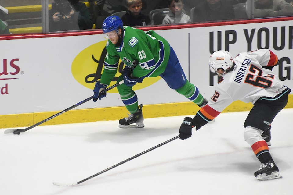 Canucks forward Nate Smith has five points in four playoff games. 