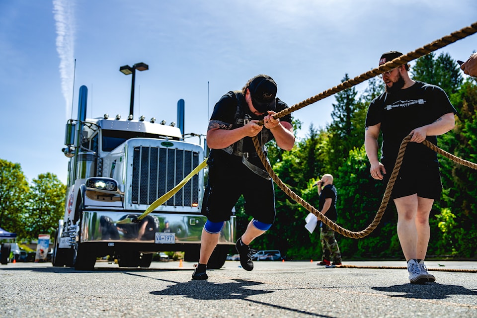 The inaugural Fraser Valley's Strongest competition included truck pull, deadlift, log press, and other strongman events.