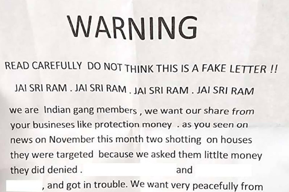 Extortion investigation materials