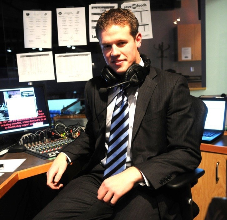 Gary AHUJA
Langley Rivermen play-by-play announcer Brandon Astle.