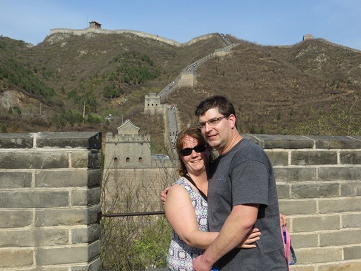 Michelle and Sean Kask at the Great Wall of China.