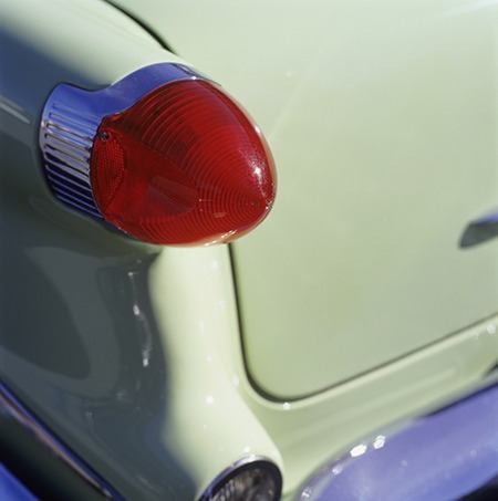 Vintage American car, close-up of rear light