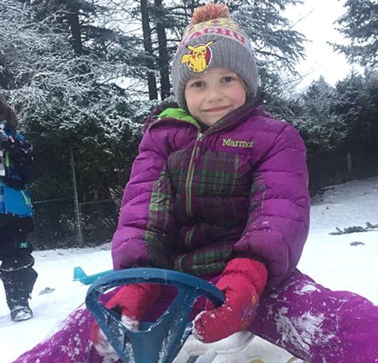 Greta Loewen enjoyed the recent snowfall.