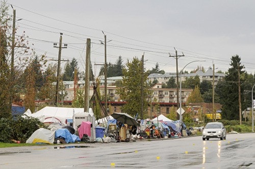 Homeless advocates say a camp on Gladys Avenue is becoming dangerously crowded.