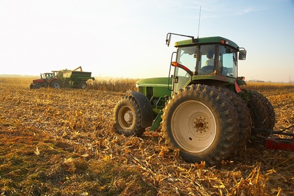 Tractor in field