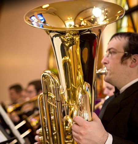 The TWU concert band and orchestra perform in Abbotsford on April 9.