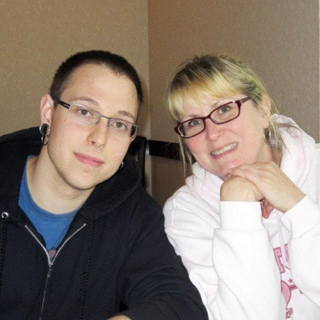 July 6, 2012 - Tristan Taylor (left) with his mother Marion (right)