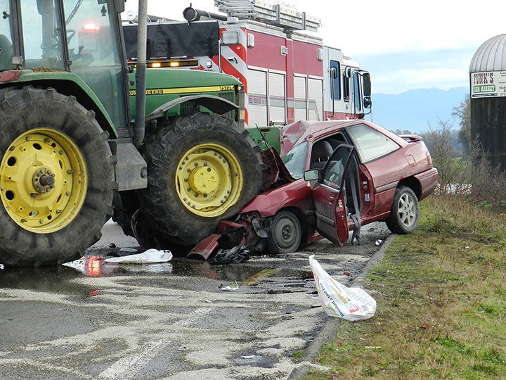 Car crushed by tractor in Abbotsford crash The Abbotsford News