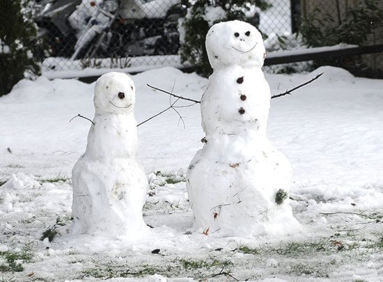 Happy snowmen on McKenzie Rd.