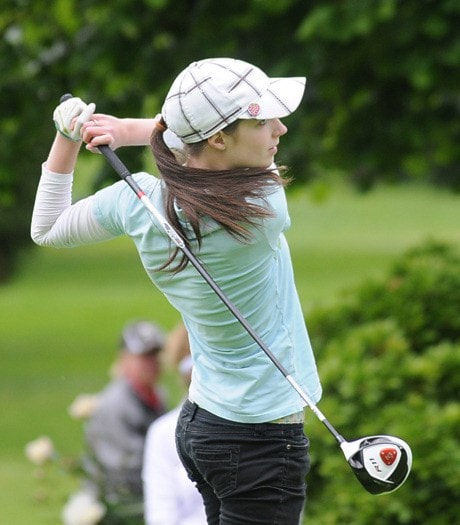 Ledgeview's Dani Shap tees off on first day of Ladies Open. JOHN MORROW