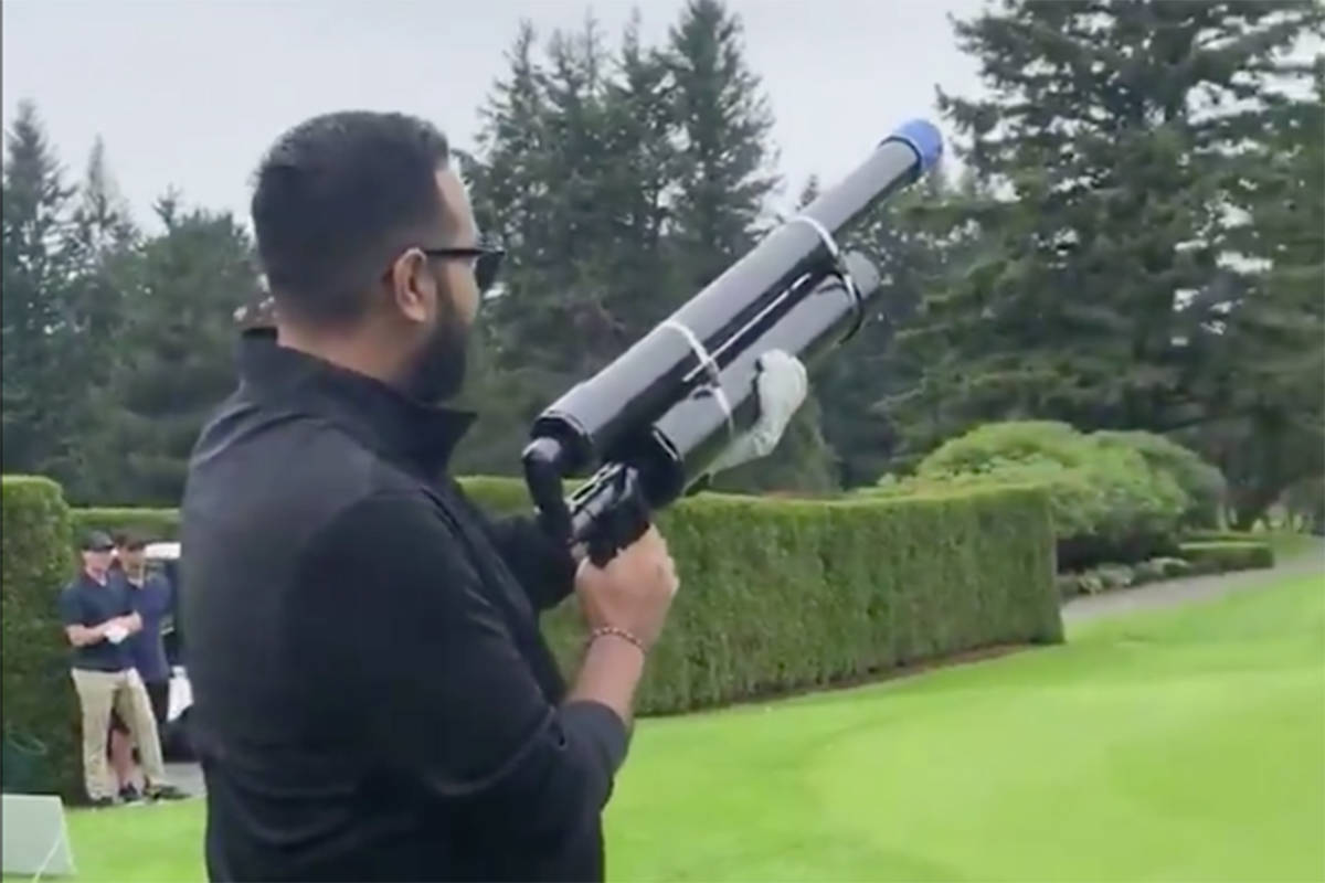 VIDEO: Want to improve your golf game? This golf ball cannon might work -  The Abbotsford News