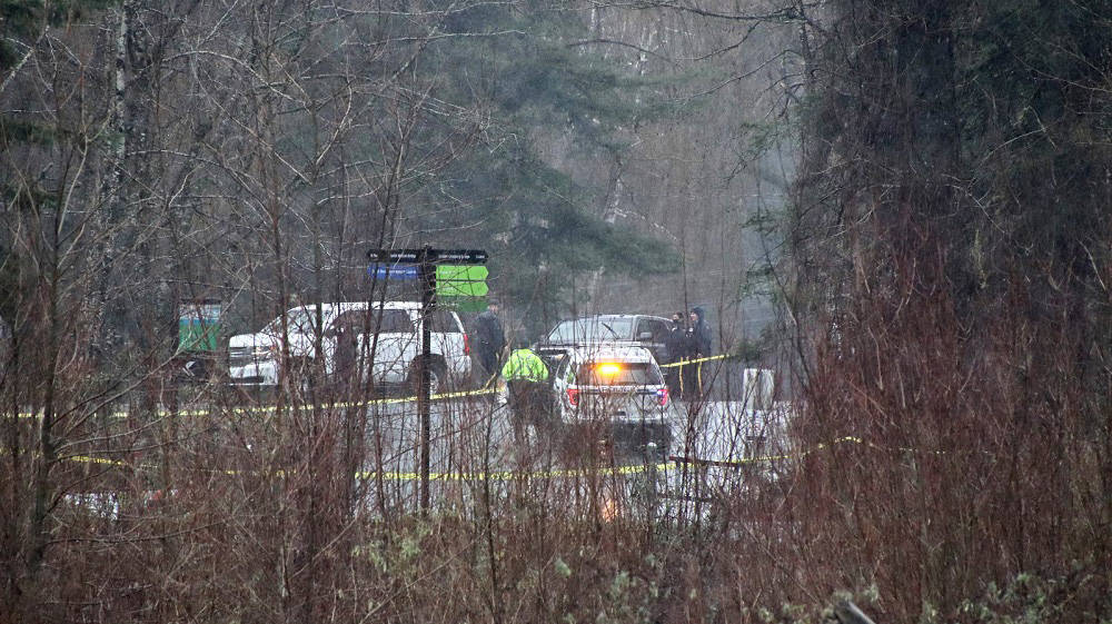 The Independent Investigations Office of BC were on scene in the parking lot by Vedder River at the end of Lickman Road Tuesday, Jan. 12, 2021 after a man was shot by police early that morning. (Submitted/ Shane MacKichan)