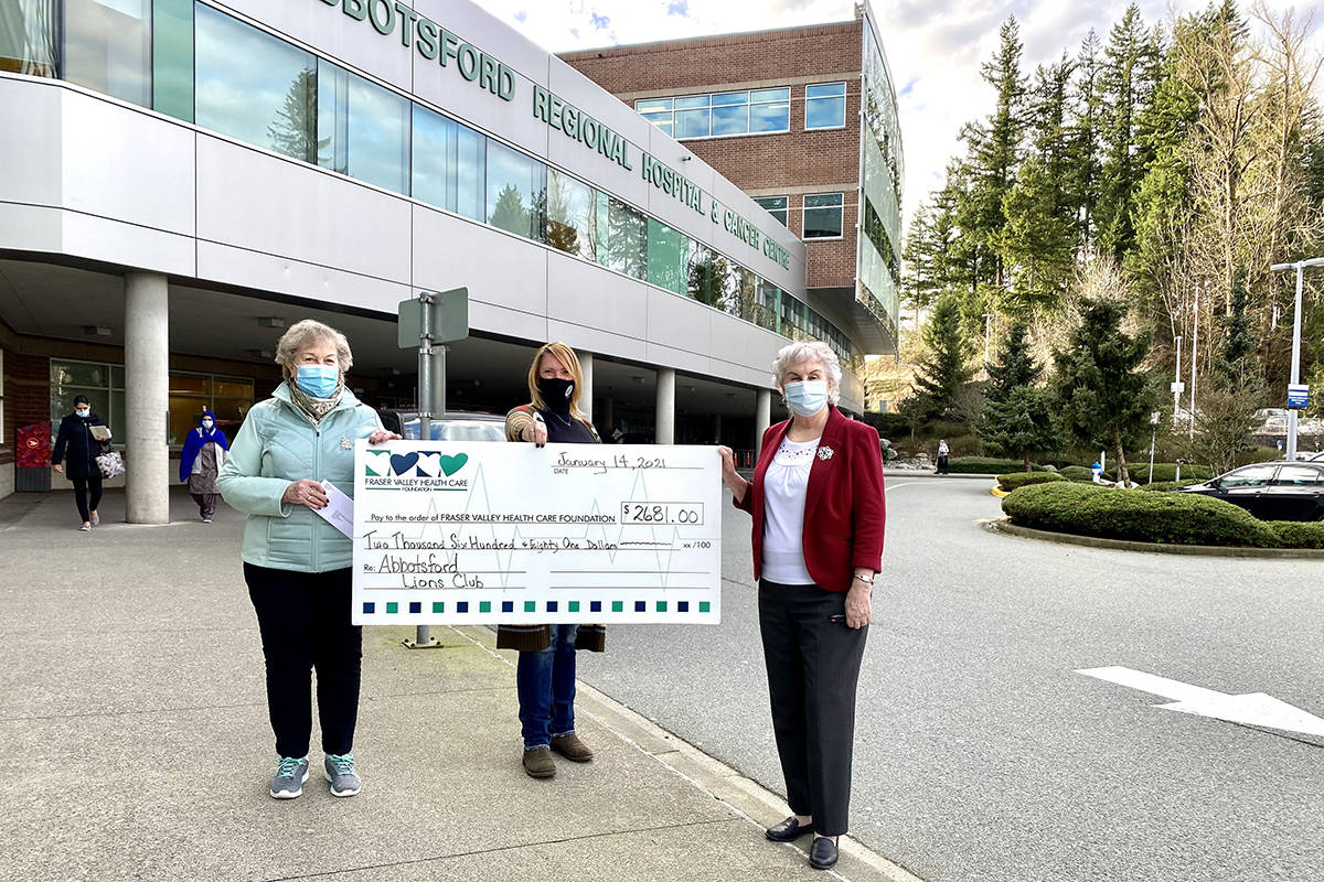 Abbotsford Lions Club donates almost 2,700 to local hospital The
