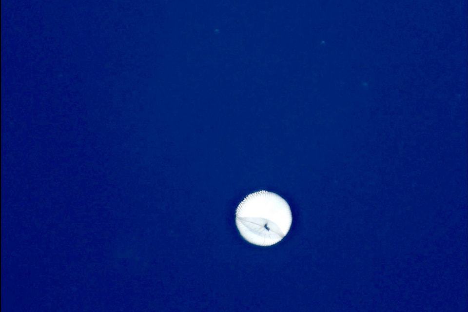 Matthew Fuller captured this shot of a high-flying orb seen above the Fraser Valley in recent days. Though a number of theories have made their rounds on social media, the most likely explanation for the airborne visitor is it’s a communications balloon from a scrapped Alphabet, Inc. intiative called Project Loon. (Photo/Matthew Fuller)