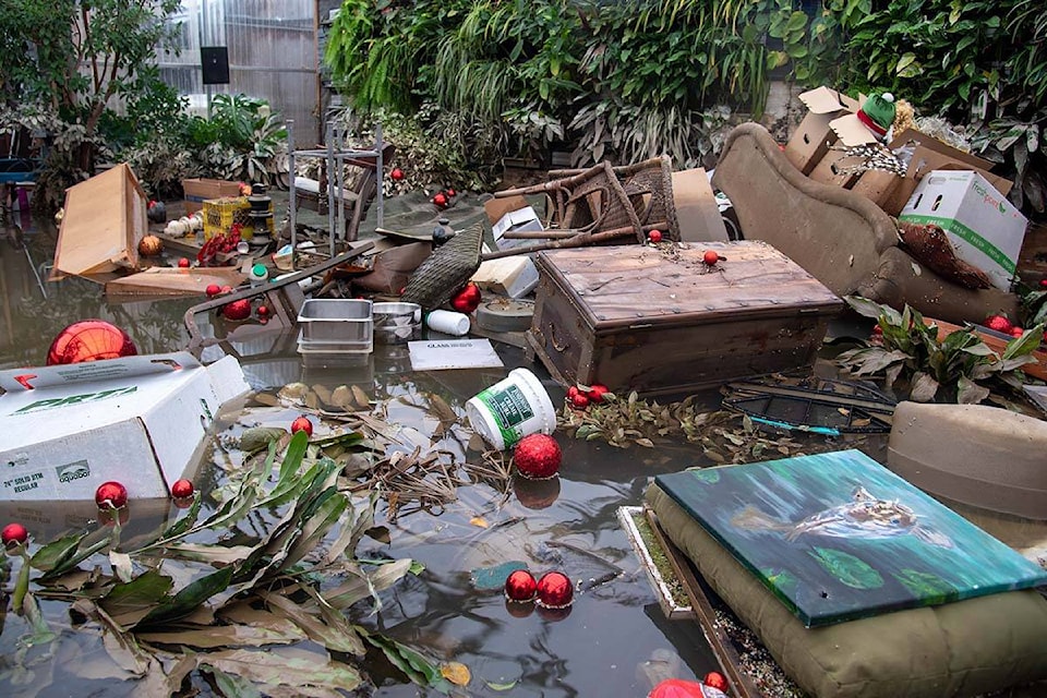 The floodwaters that swept over Abbotsford’s Sumas Prairie, starting on Nov. 14, destroyed Ripples Winery on Tolmie Road along with the distillery, crops, equipment, houses and barns on the property. (Photos by Caroline Mostertman)