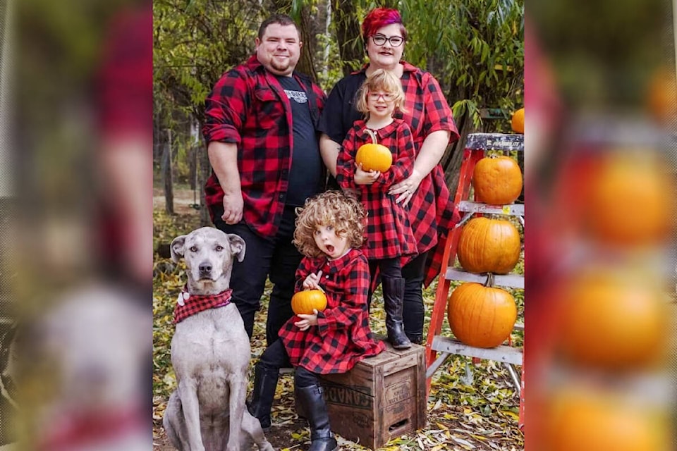 Matt, Jody, Lucy and Lilly Gallant (alongside Izzy) have received help for Lucy’s disabilities from Variety BC. Lucy’s story will be shared as part of Variety’s annual telethon broadcast on Global TV. (Submitted Photo)