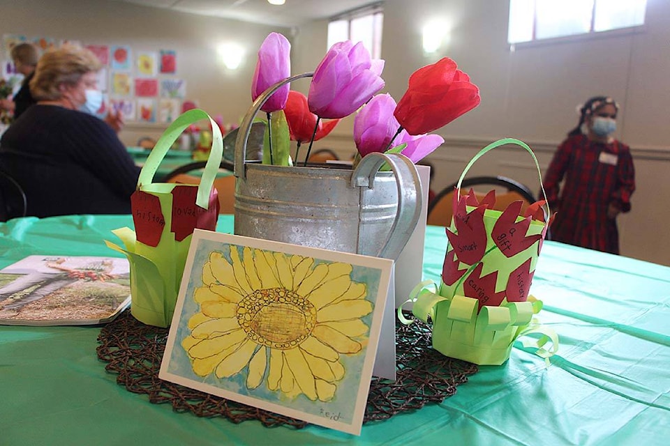 The watercolour paintings made by students at Upper Sumas Elementary were turned into greeting cards as part of the Planting Intergenerational Promises program. (Vikki Hopes/Abbotsford News)