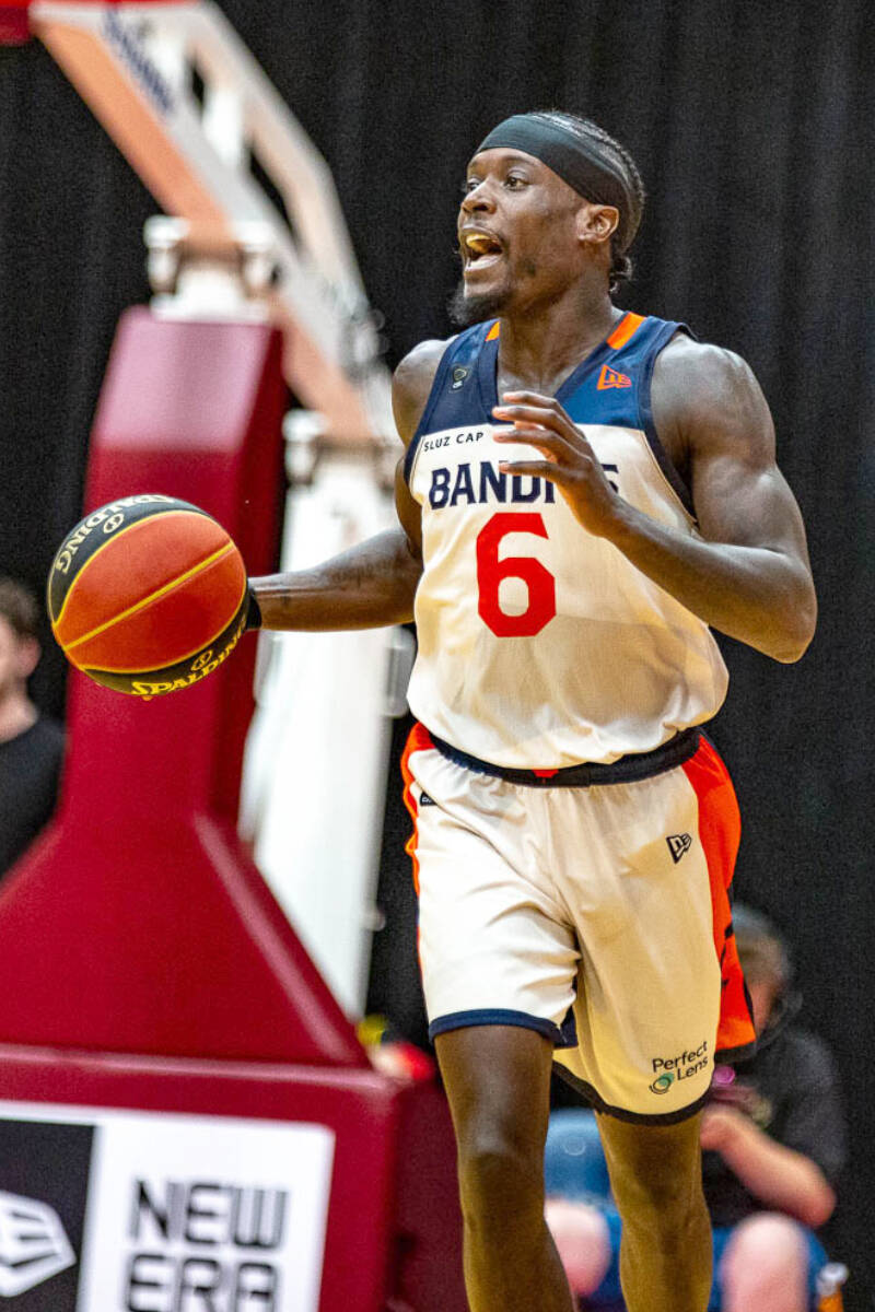 Alex Campbell of the Fraser Valley Bandits in action against the Newfoundland Growlers. Bandits won the first of three road games 88-81 Tuesday, July 5 (Canadian Elite Basketball League CEBL)