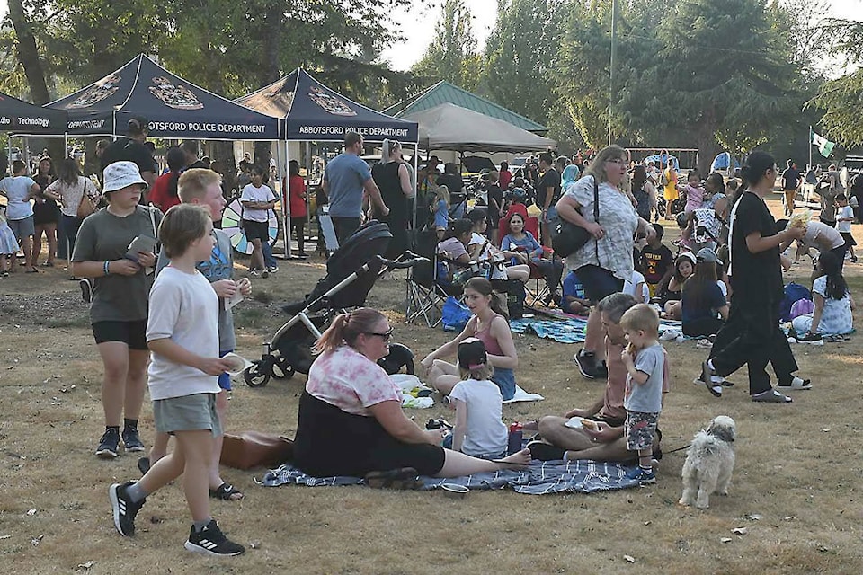 About 2,000 people came out to a movie night at Mill Lake Park on Friday, Sept. 2, 2022. (John Morrow/ Abbotsford News)