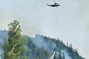 Bear Creek wildfire near Harrison being held