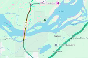 UPDATE: Traffic flowing normally at Agassiz-Rosedale Bridge after tire blowout