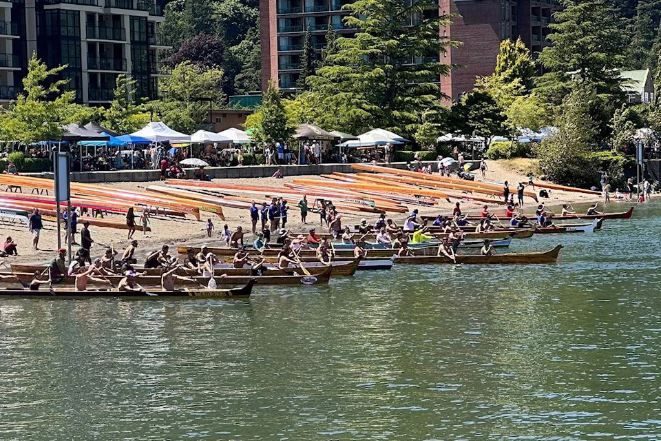 Sasquatch Days drew hundreds of paddlers to Harrison Lake on the Sts'ailes First Nation's traditional territory. 