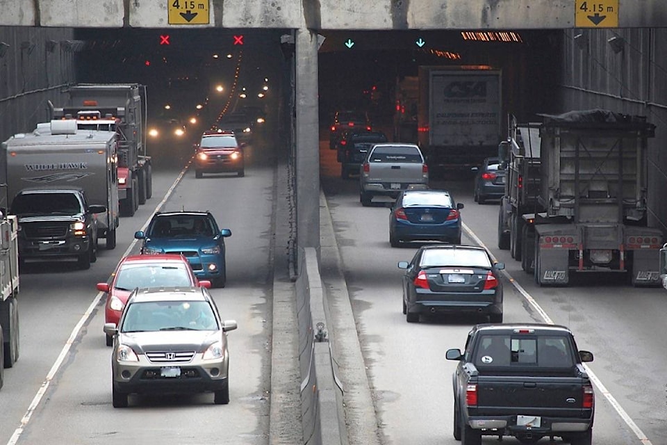 The George Massey Tunnel is considered B.C.’s worst traffic congestion point, and Delta council wants the province to immediately start construction on its replacement in the face of huge tariffs threatened by U.S. President Donald Trump. (Black Press Media file photo)