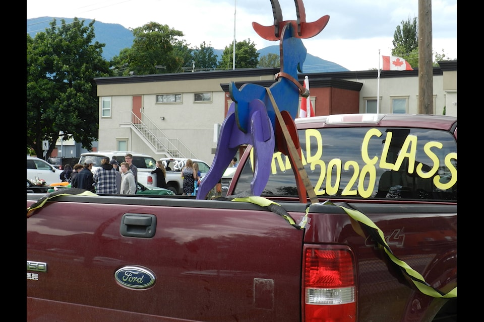 AESS graduates and their families decorated their vehicles for the class of 2020 Grad parade on Saturday, June 13. (Adam Louis/Observer)