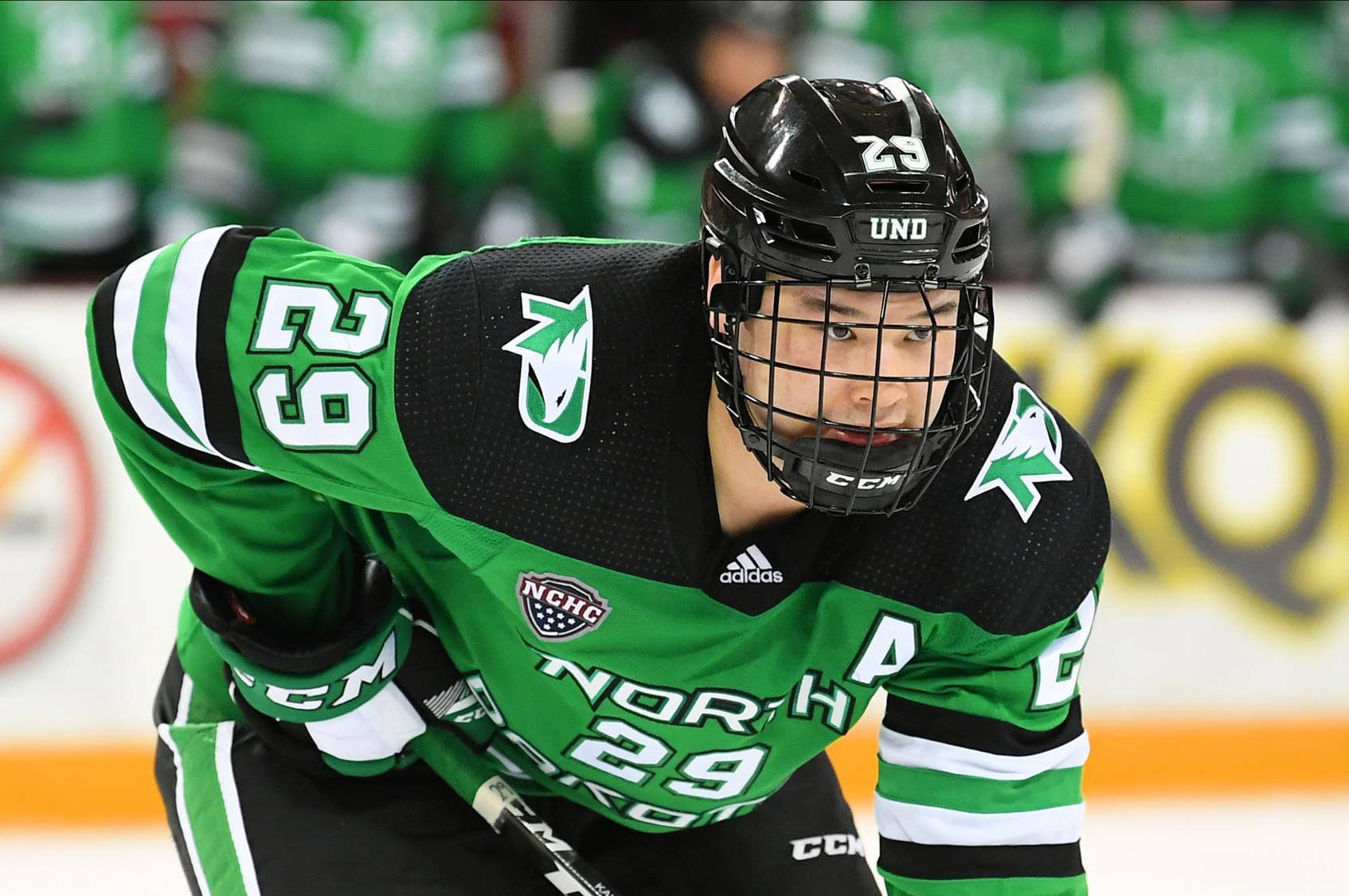  North Dakota Fighting Hawks Men's Green Hockey Jersey