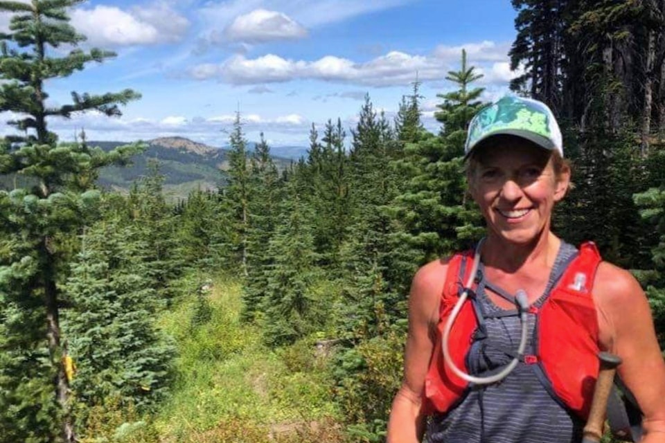 Trail runner Marina Striker broke the record for female supporter trail running along the Hudson’s Bay Company Trail from Tulameen to Hope. She beat the previous fastest known time by about six minutes. (Contributed Photo/Marina Striker)