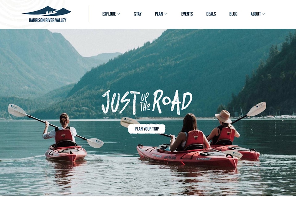 The new Tourism Harrison River Valley brand promotes tourism and local businesses across the District of Kent area, including Harrison Hot Springs, Agassiz, Harrison Mills and the surrounding First Nations communities. (Screenshot/Tourism Harrison River Valley)