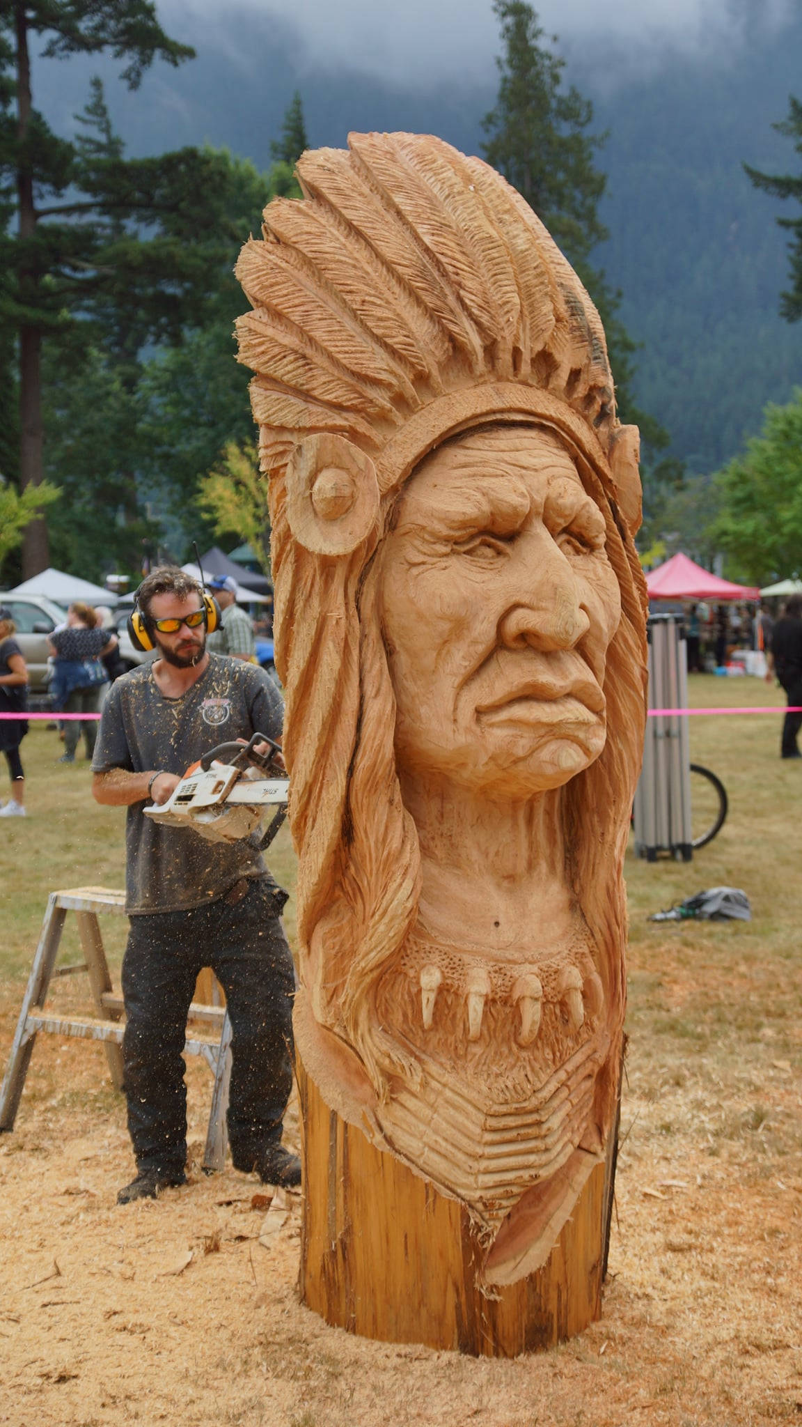 Ontariobased carver wins Hope Chainsaw Carving Competition with chief