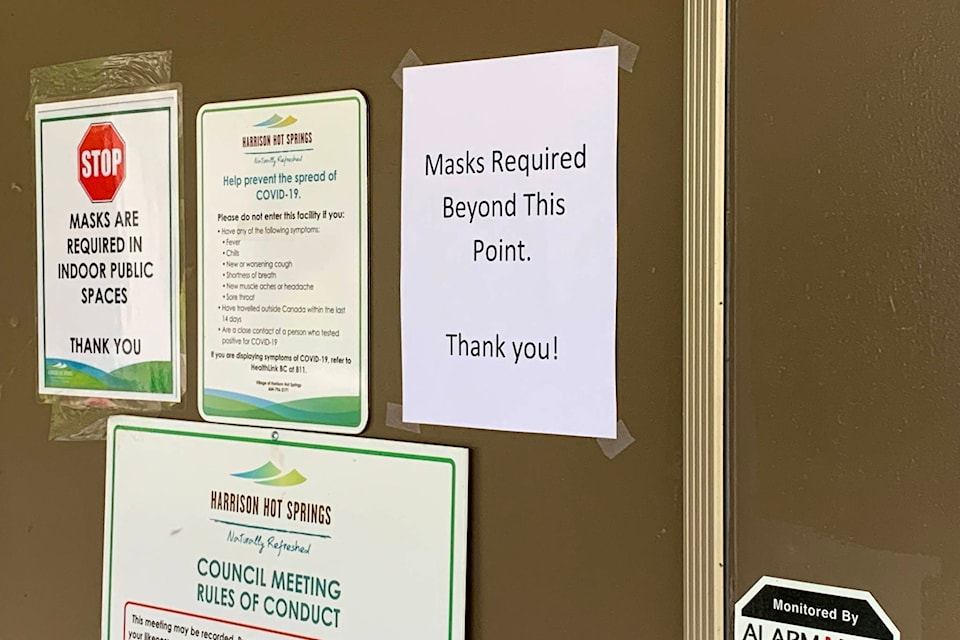 Masks are once again required in public spaces throughout Agassiz-Harrison. The local health area experience a small spike in COVID cases, according to the latest information from the BCCDC. (Adam Louis/Observer)