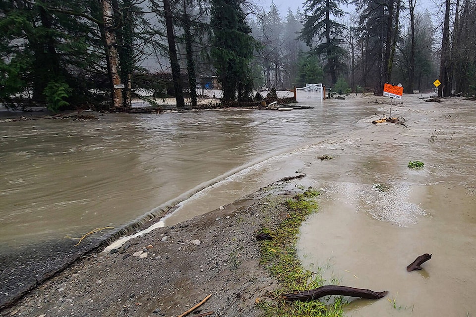 A photo of Othello Road taken at approximately 3 p.m., Nov. 28. The FVRD would expand their evacuation order 30 minutes later. Jared Thompson photo.