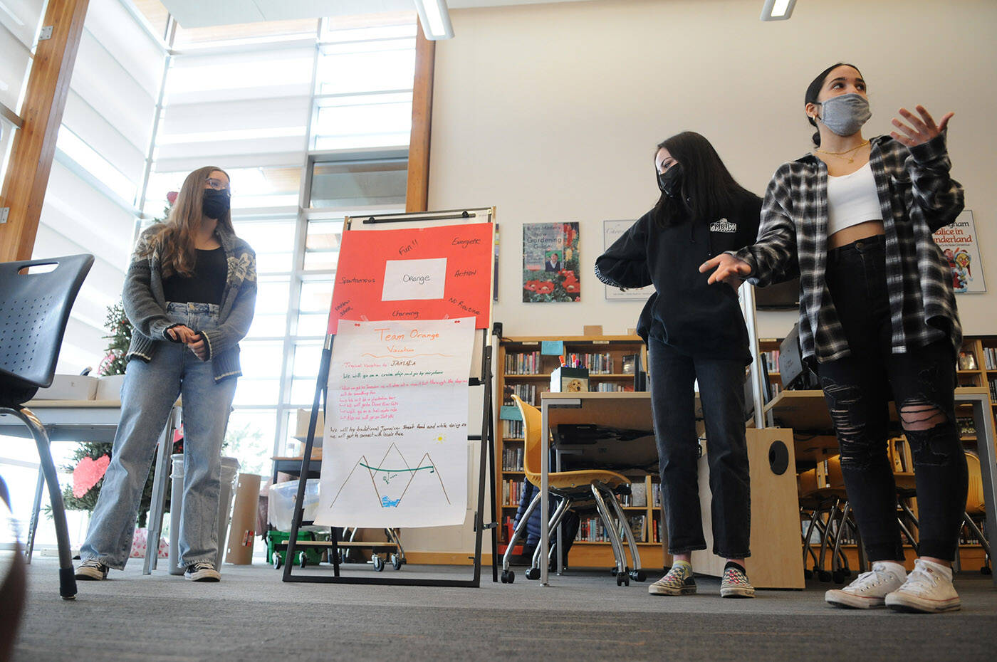 Chilliwack Secondary students take part in Dream It, Be It, a career-support conference hosted by the Soroptimist International Club of Chilliwack on Friday, Feb. 18, 2022. (Jenna Hauck/ Chilliwack Progress)