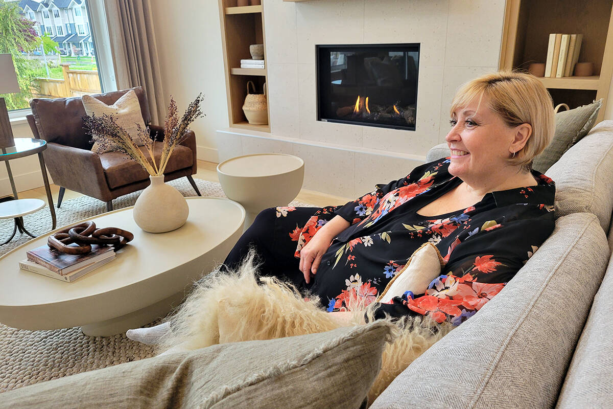 PNE President and CEO Shelley Frost called the PNE Prize Home in Langley an absolutely fabulous family-friendly dwelling during a visit Monday, May 9. (Dan Ferguson/Langley Advance Times)