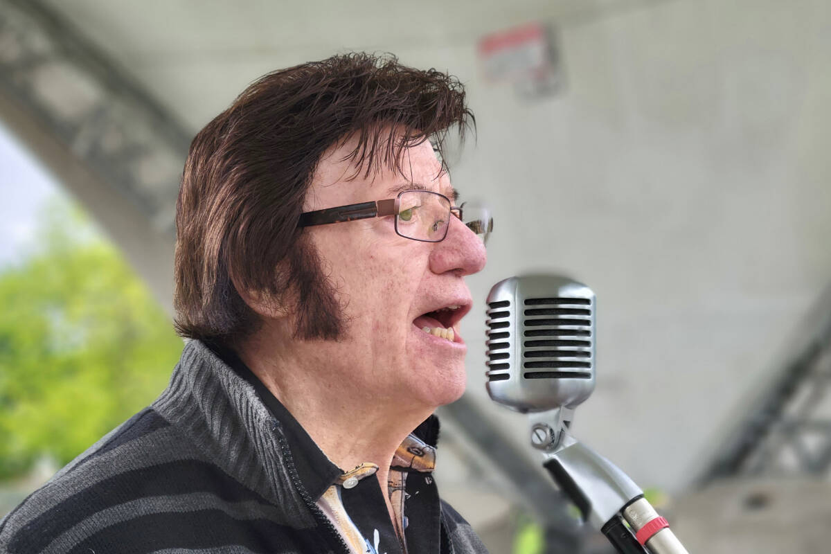 Tyler Elvis Wagner performed at the Fraser Valley MS Walk in Langley Citys Douglas Park on Sunday, May 29. 97 participants raised more than $31,000. (Dan Ferguson/Langley Advance Times)