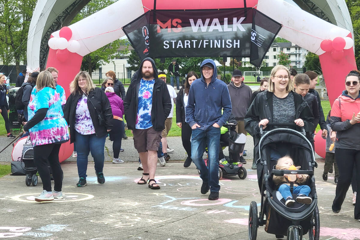 The Fraser Valley MS Walk got underway in Langley Citys Douglas Park on Sunday, May 29. 97 participants raised more than $31,000. (Dan Ferguson/Langley Advance Times)