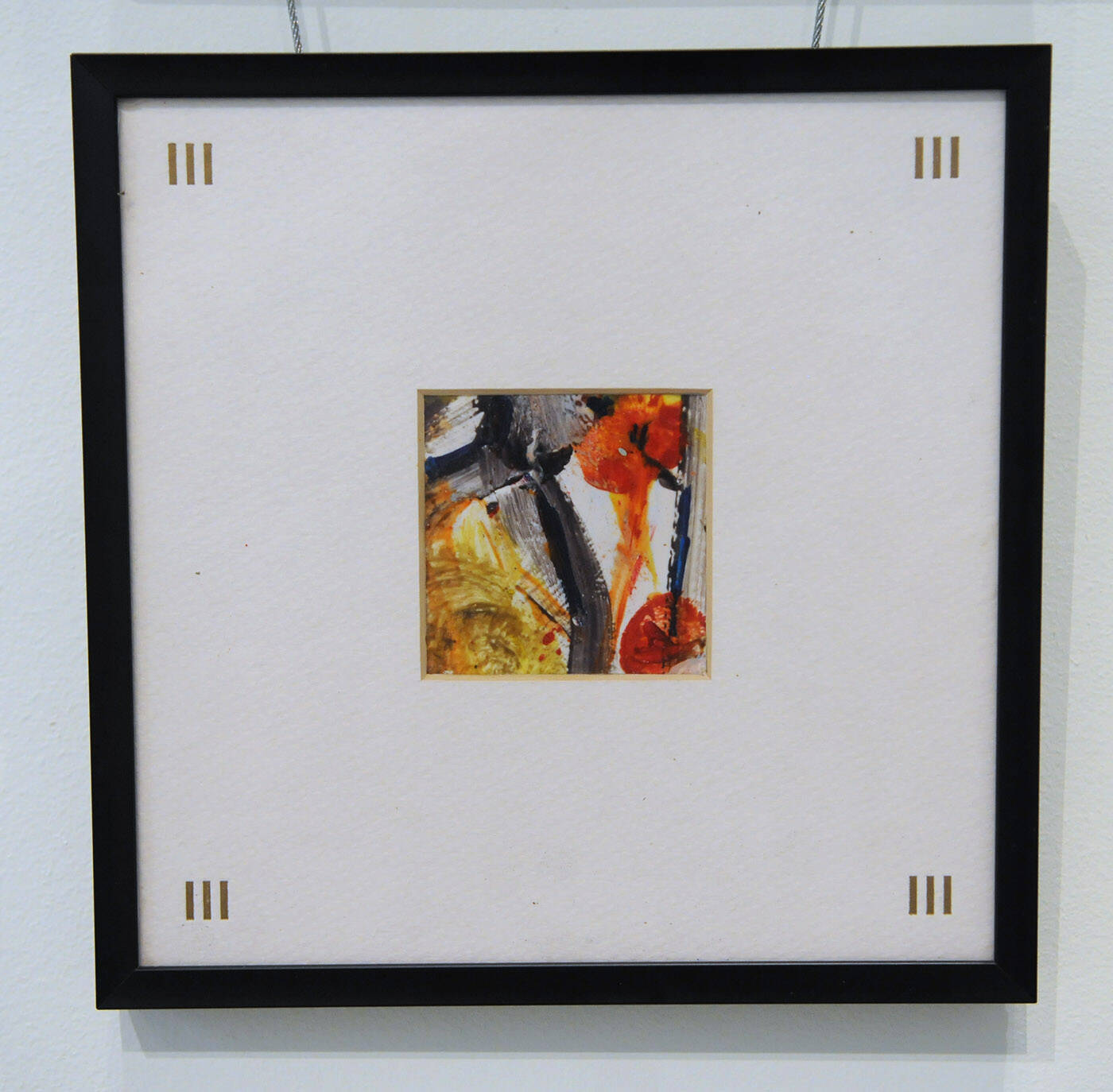 This small painting by Colton Peters – son of Patricia Peters – has a story with it that people can read while visiting art show Convergence 2022 at the Chilliwack Cultural Centre. (Jenna Hauck/ Chilliwack Progress)
