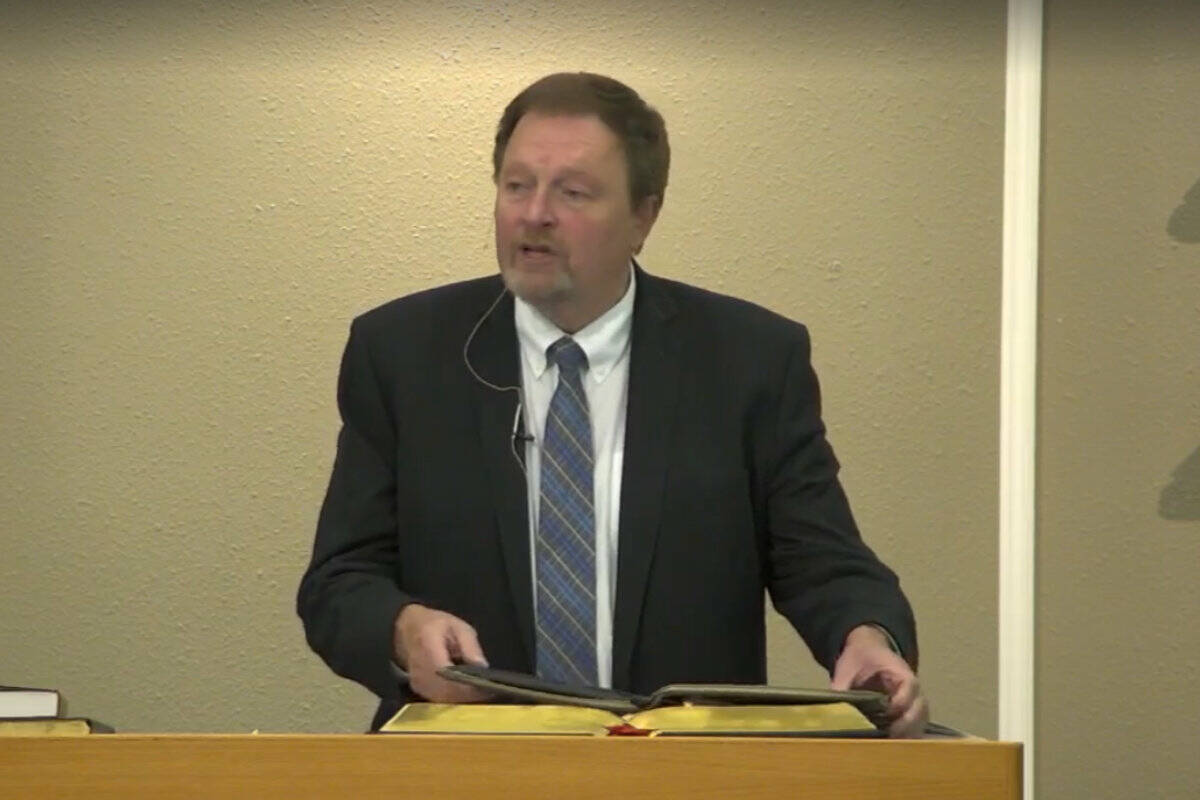 Rev. John Koopman of Free Reformed Church in Chilliwack who was found guilty of violating COVID-19 orders on religious gatherings. (Screenshot www.sermonaudio.com)