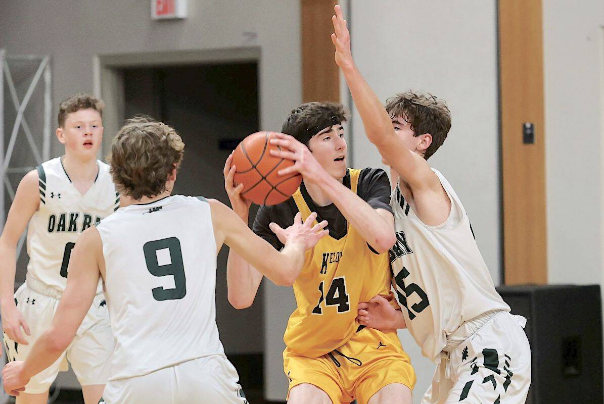 Oak Bay downed the Kelowna Owls 73-47 Saturday, Dec. 10, in the final game of the 32-team, 64-game 2022 Tsumura Basketball Invitational Tournament at Langley Events Centre (Garrett James/Langley Events Centre)