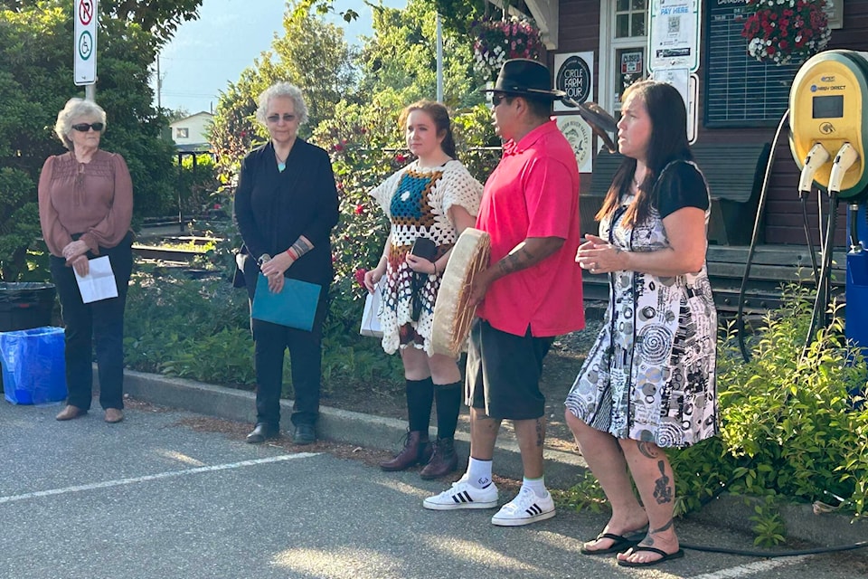 A welcome song heralded the official opening of the first-ever travelling exhibit at the Agassiz-Harrison Museum on Saturday, June 3. “Our Living Languages: First Peoples’ Voices in British Columbia” explores the history and preservation of Indigenous languages in the province. (Adam Louis/Observer)