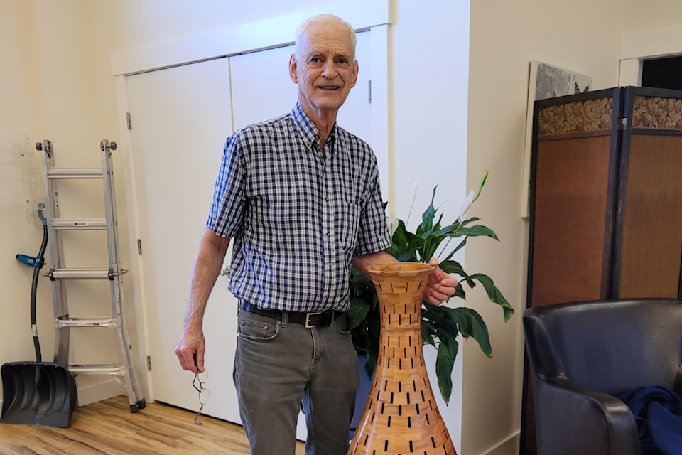 Ivan Blais of Port Alberni uses salvaged wood for his woodturning pieces—a hobby he has practiced for the past 50 years. 