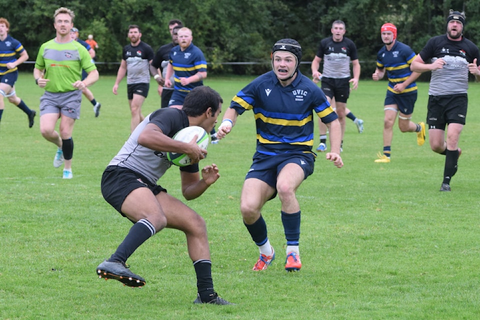 The Port Alberni Black Sheep battle it out with the UVic Norsemen on Saturday, Oct. 19.