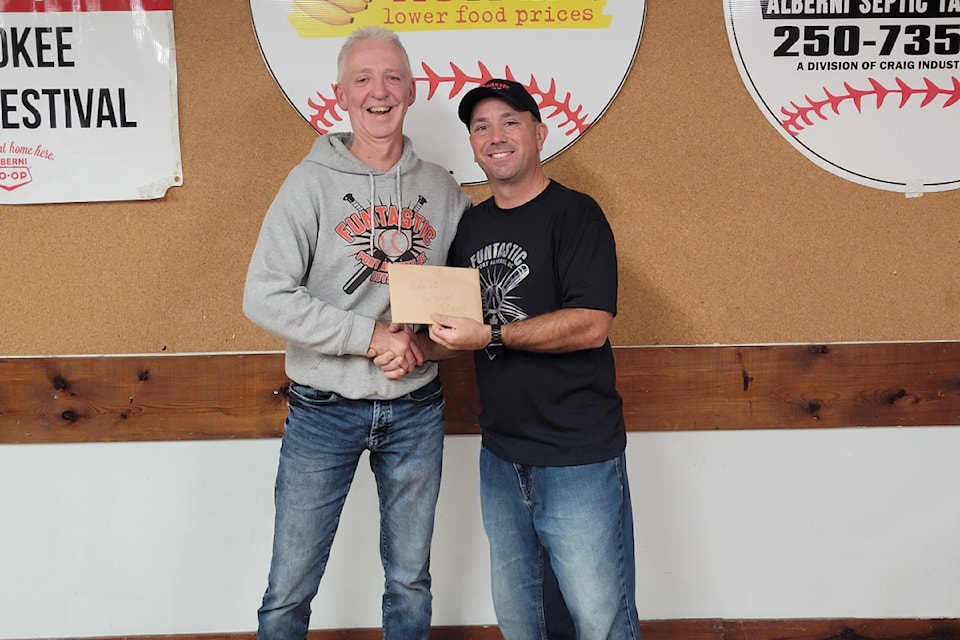 Funtastic Board Member Mike O’Donovan presenting Mike Watt with the West Coast Package Prize.