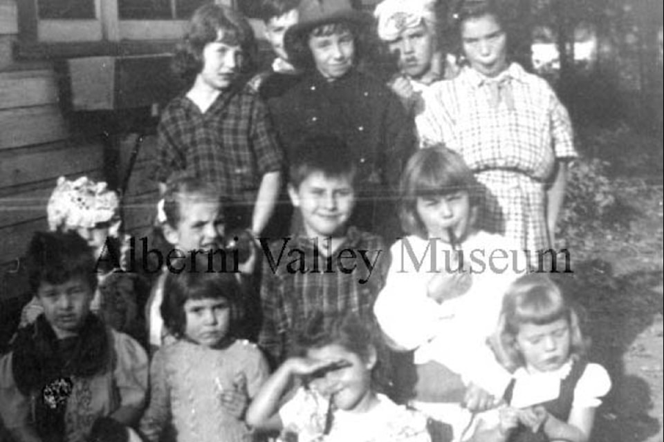 This photo, circa 1952, shows a group of children at McLean Mill dressed up for Halloween. To view more than 24,000 historical Port Alberni photos, visit the Alberni Valley Museum’s online photo archives at portalberni.pastperfectonline.com. 