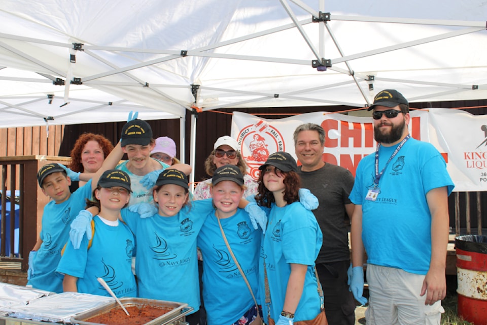Navy League members and leaders were responsible for handing out samples of chili in the great chili cook-off. 
