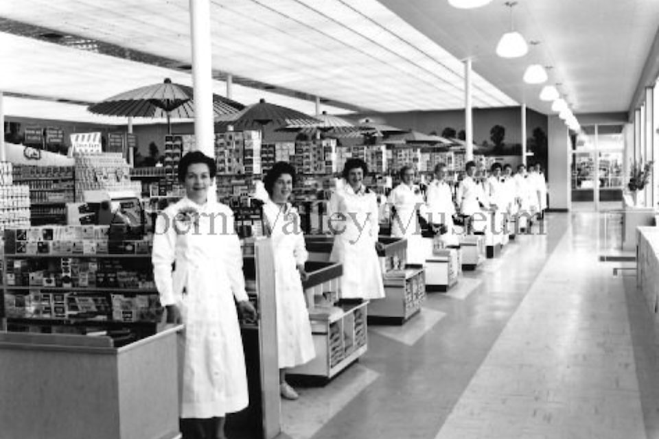 This photo, circa 1959, shows the interior of Shop Easy, which was located in the 10th Avenue Plaza (where Dollarama is located now).  To view more than 24,000 historical Port Alberni photos, visit the Alberni Valley Museum’s online photo archives at portalberni.pastperfectonline.com.