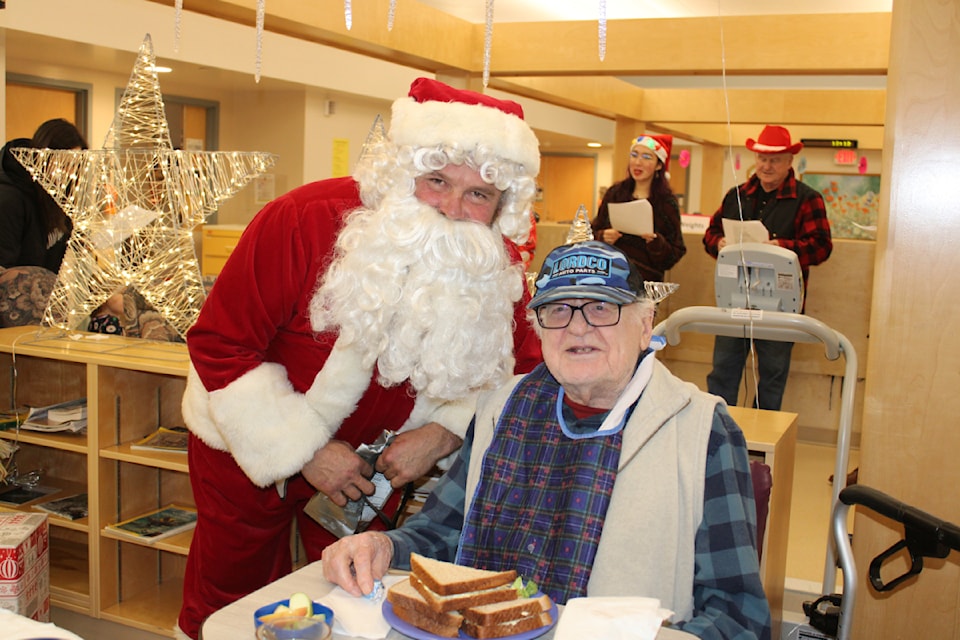Ben Thomas was all smiles with Santa on Christmas Day in Westhaven long-term care home in Port Alberni. 